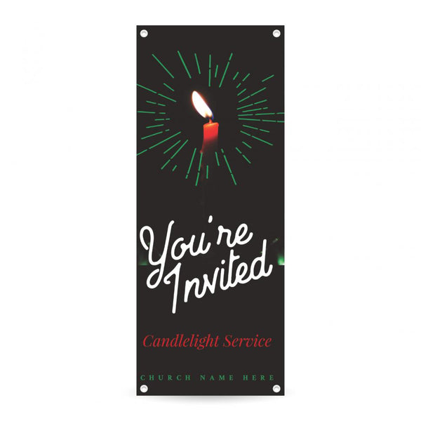 You're Invited Candle - Vertical Banner