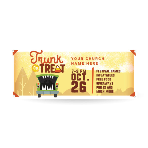 Trunk or Treat Orange - Horizontal Banner