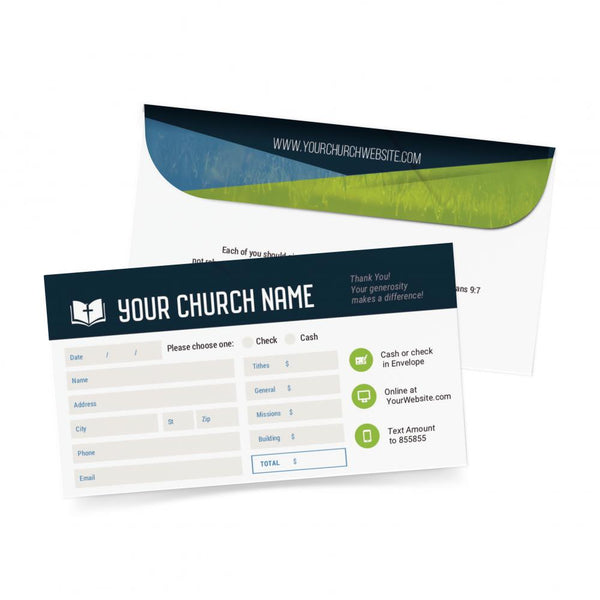 Modern Yearly Theme - Short Flap Offering Envelope