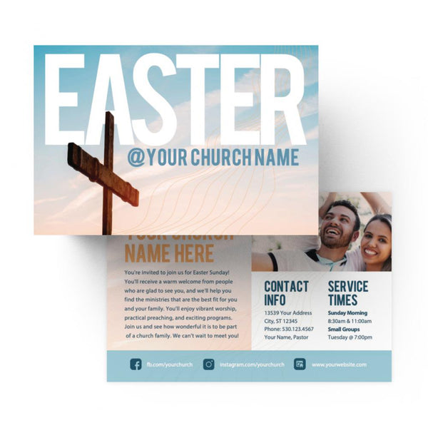 Easter Blue Cross - Standard Invitation Card