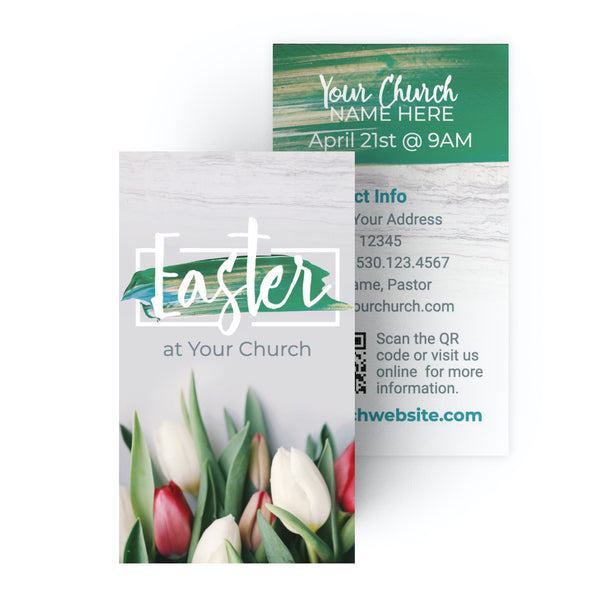 Easter Tulips and Paint - Mini Invitation Card