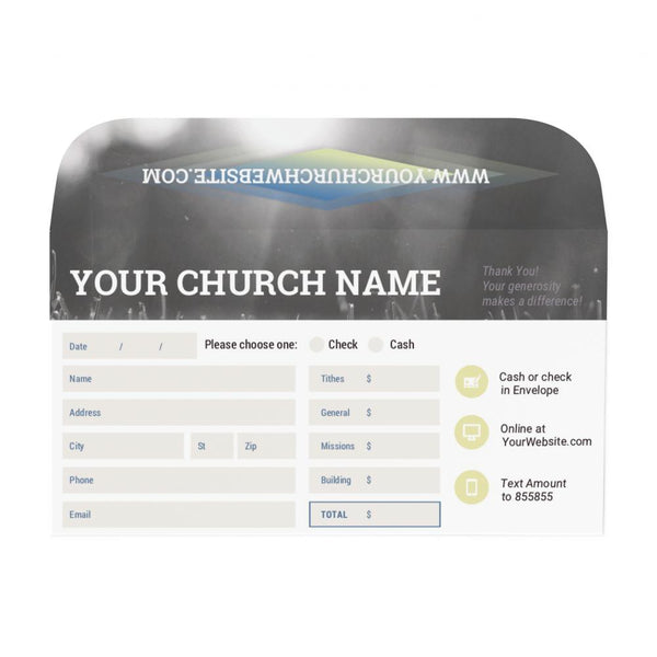 Diamond Field Service - Short Flap Offering Envelope