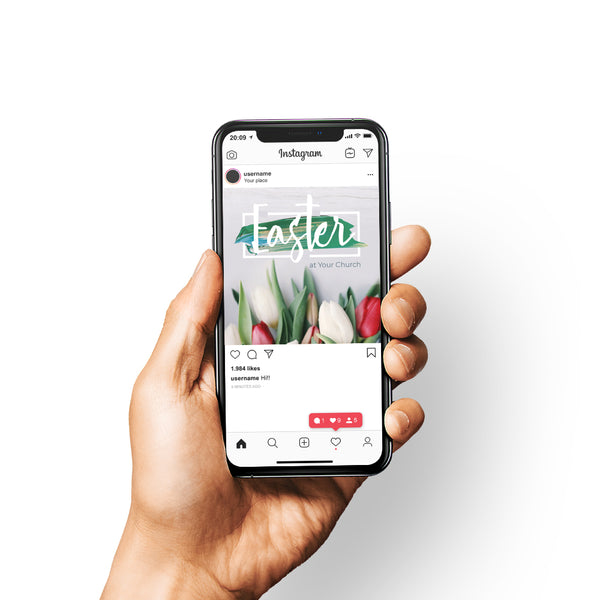 Easter Tulips and Paint - Social Media Graphic