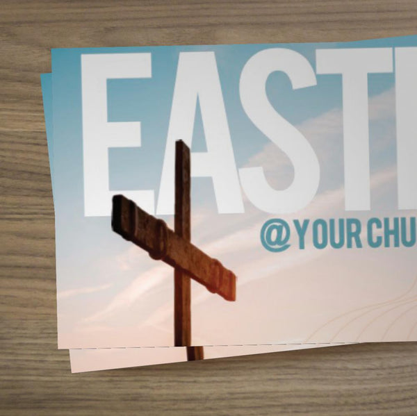 Easter Blue Cross - Mini Invitation Card