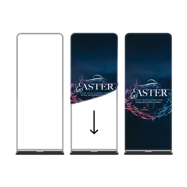 Blue Easter Crown - Fabric Sleeve Banner