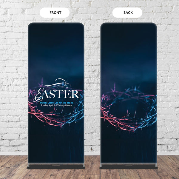Blue Easter Crown - Fabric Sleeve Banner