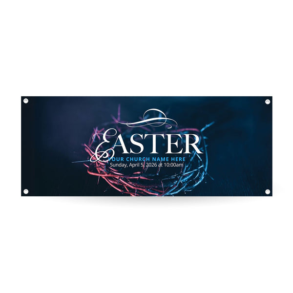 Blue Easter Crown - Horizontal Banner