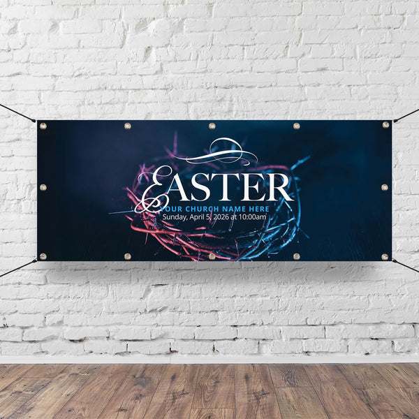 Blue Easter Crown - Horizontal Banner