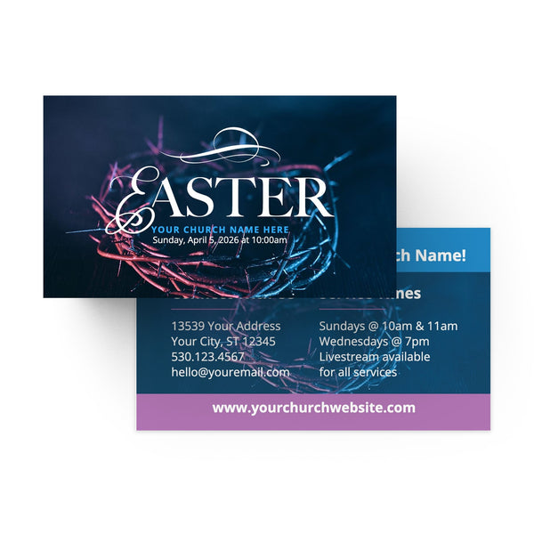Blue Easter Crown - Mini Invitation Card