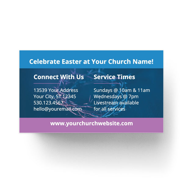 Blue Easter Crown - Mini Invitation Card
