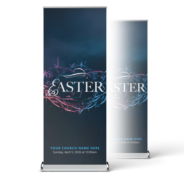Blue Easter Crown - Retractable Banner