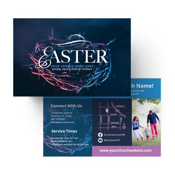 Blue Easter Crown - Standard Invitation Card