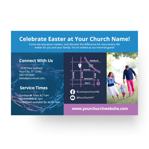 Blue Easter Crown - Standard Invitation Card