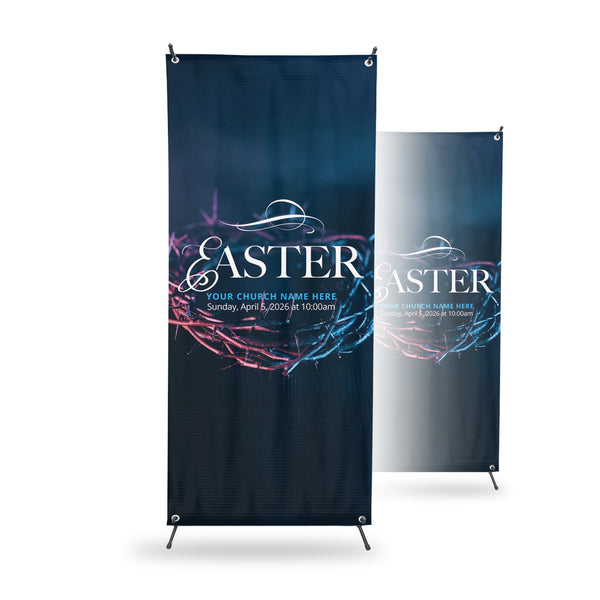 Blue Easter Crown - X-Stand Banner