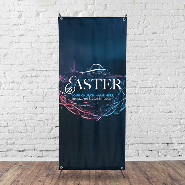 Blue Easter Crown - X-Stand Banner