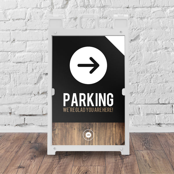 Dark Black Wood - Sidewalk Sign