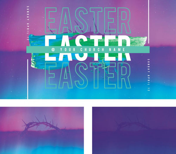 Easter Purple Gradient - Screen Set