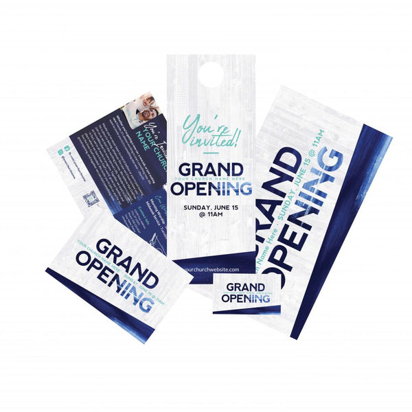Grand Opening Blue Grunge Bundle