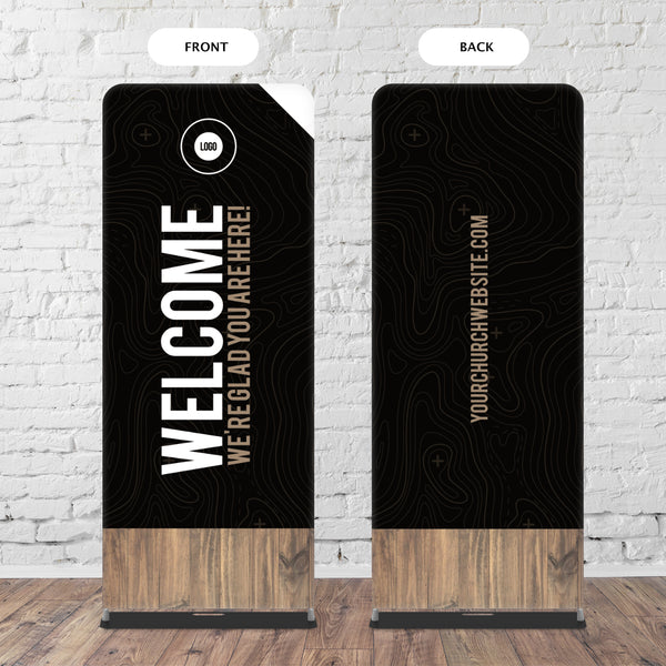 Dark Black Wood - Fabric Sleeve Banner