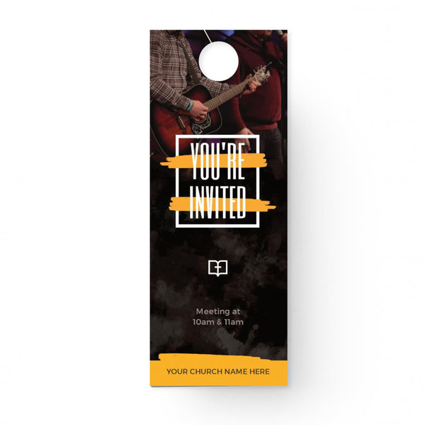 You're Invited Orange Paint - Door Hanger