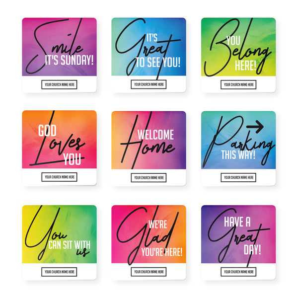 Gradient and Paint Clean - Greeting Signs
