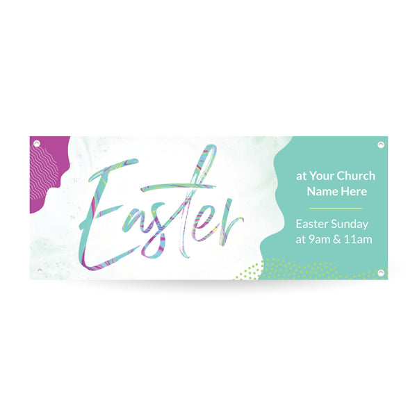 Easter Pastel Shapes - Horizontal Banner