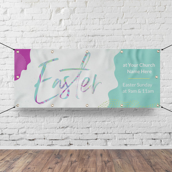 Easter Pastel Shapes - Horizontal Banner