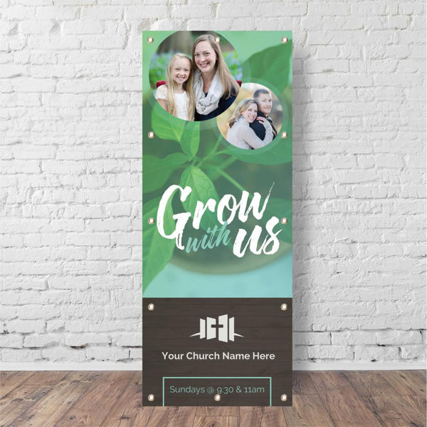 Grow With Us Gradient - Vertical Banner