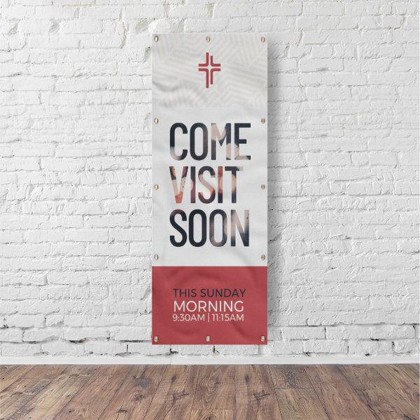 Come Visit Soon - Vertical Banner