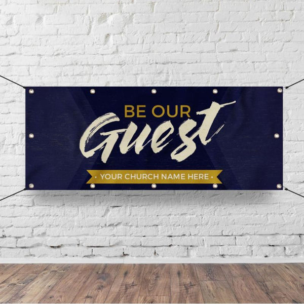 Be Our Guest Purple Wood - Horizontal Banner