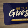 Be Our Guest Purple Wood - Mini Invitation Card