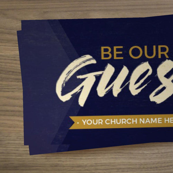 Be Our Guest Purple Wood - Mini Invitation Card