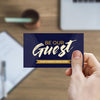 Be Our Guest Purple Wood - Mini Invitation Card