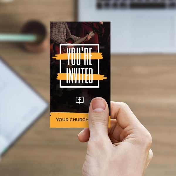 You're Invited Orange Paint - Mini Invitation Card