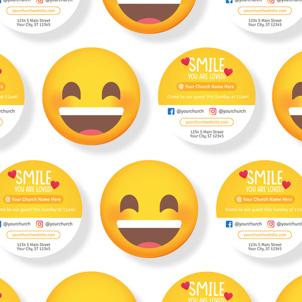 Smiley Face - Round Invitation Card