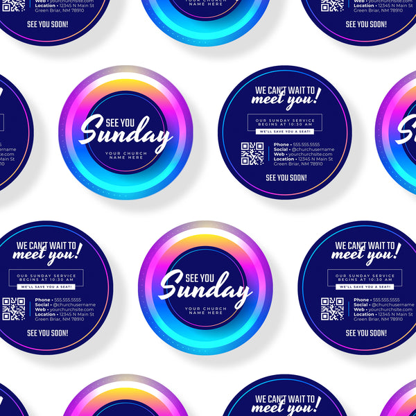Neon Glow - Round Invitation Card