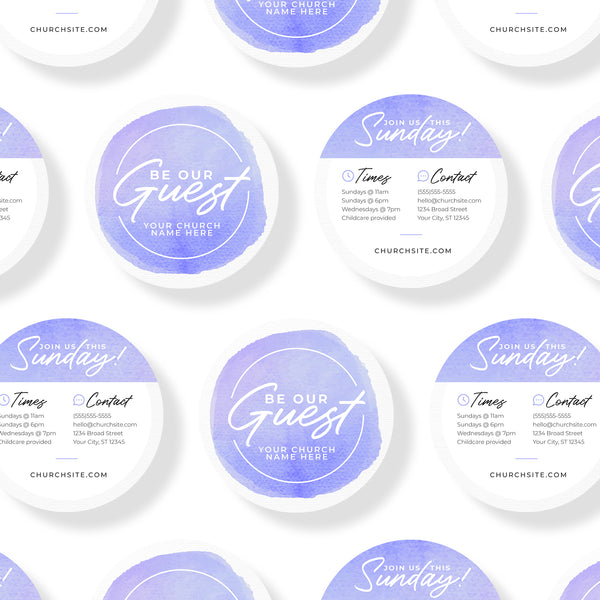 Watercolor Circle - Round Invitation Card