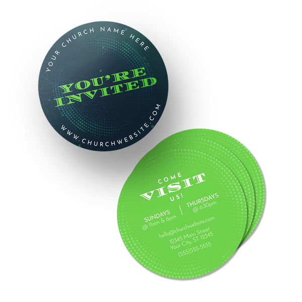 Halftone Circle - Round Invitation Card