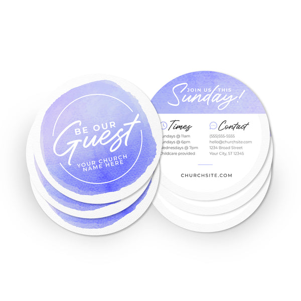 Watercolor Circle - Round Invitation Card