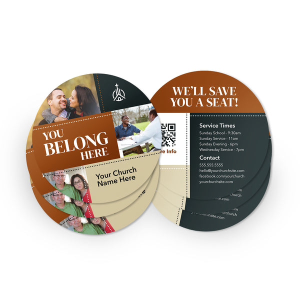 Bars Collage - Round Invitation Card