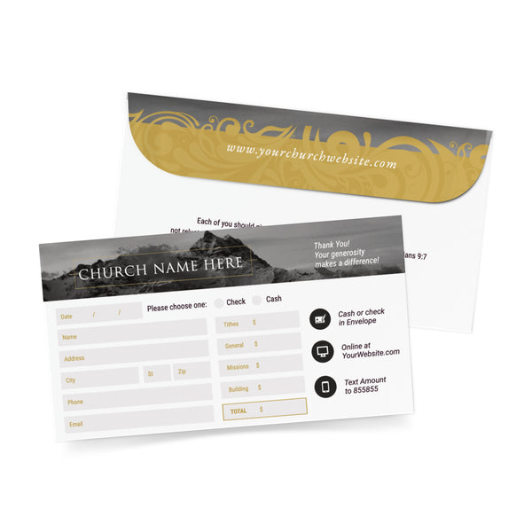 Crown Yearly Theme - Short Flap Offering Envelope