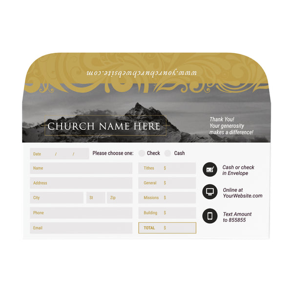 Crown Yearly Theme - Short Flap Offering Envelope