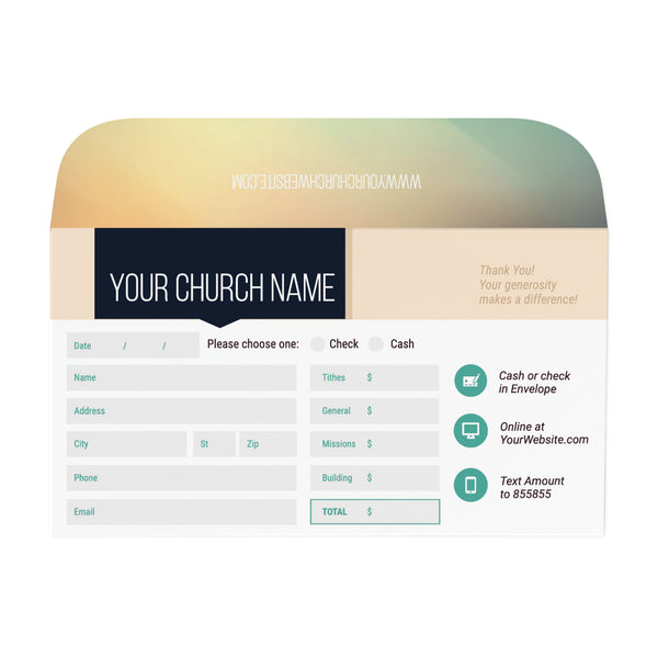 Abstract Yearly Theme - Short Flap Offering Envelope