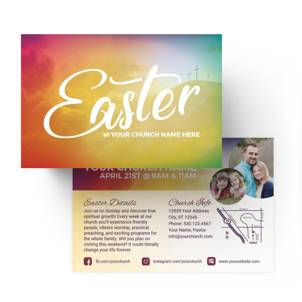 Easter Hillside Cross - Standard Invitation Card