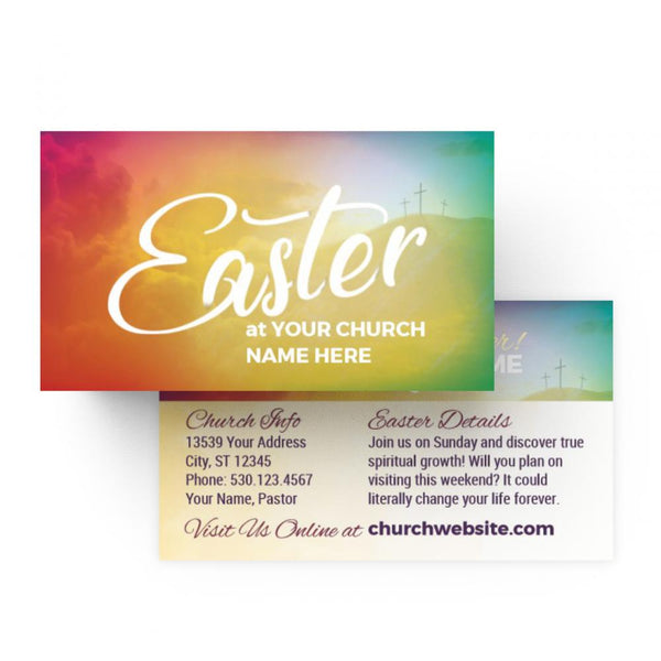 Easter Hillside Cross - Mini Invitation Card