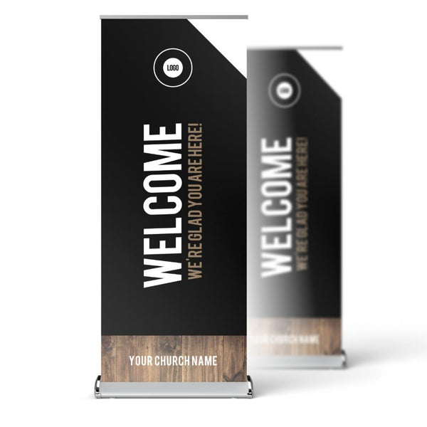 Dark Black Wood - Retractable Banner