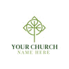 Circle Leaf Cross - Logo