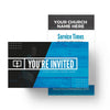 You're Invited Blue Wood - Mini Invitation Card