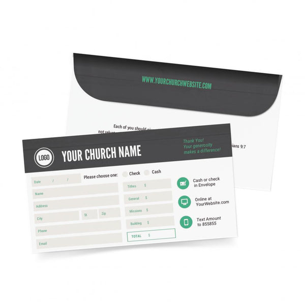 Modern Wood - Short Flap Offering Envelope