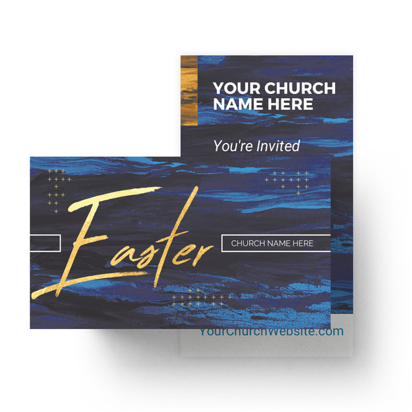 Easter Dark Blue Paint - Mini Invitation Card